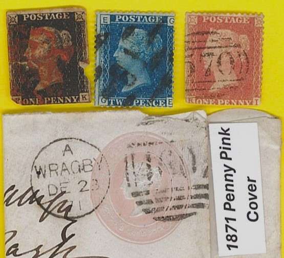 PENNY BLACK, PENNY BLUE, PENNY RED & PENNY PINK (1871).  Read Description very carefully.