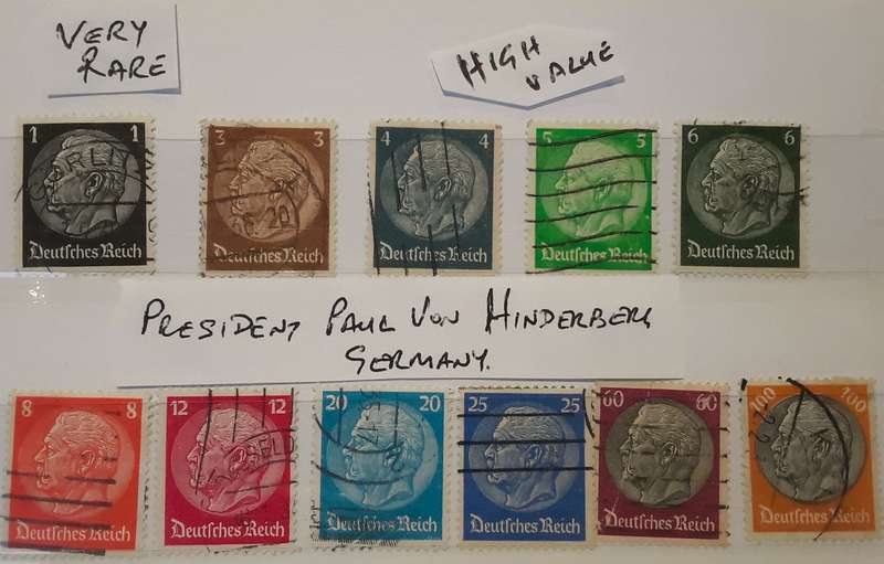 Rare Germany President Paul Hindenburg Set+ German Leaders. Mini Stamp Album. A6. Value R25000. Ref4