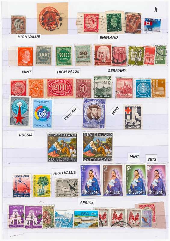 Germany, Russia, Vatican, England, Africa Stamps. Mint and Used. High Value