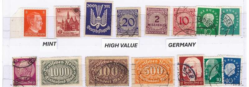 Germany, Russia, Vatican, England, Africa Stamps. Mint and Used. High Value