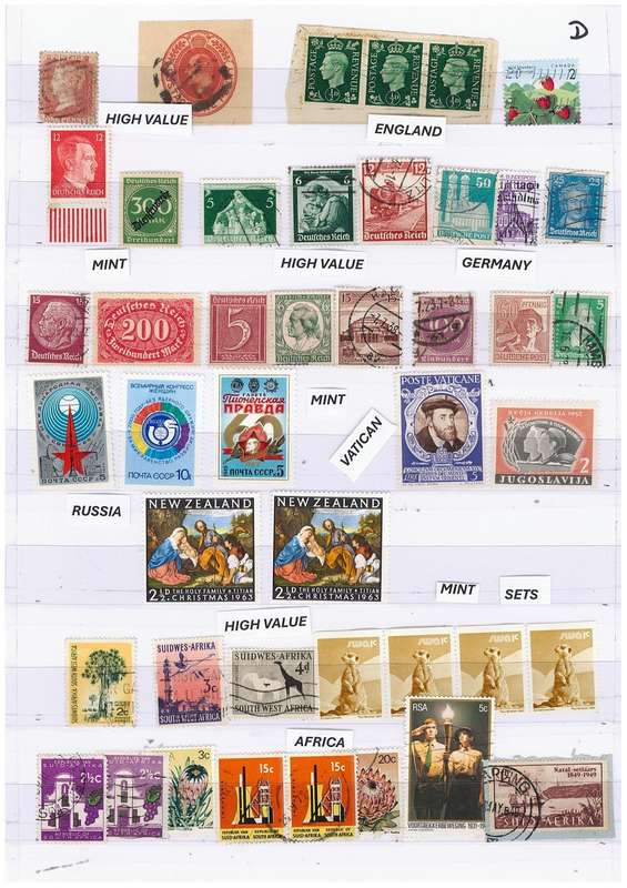 Germany, Russia, Vatican, England, Africa Stamps. Mint and Used. High Value