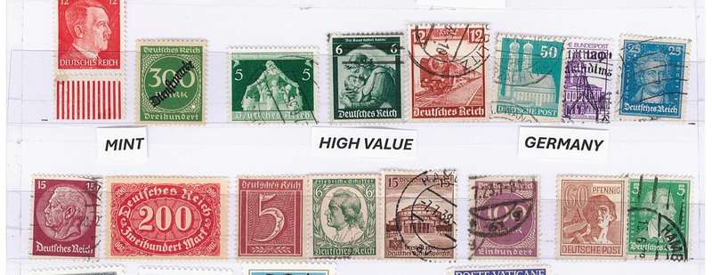 Germany, Russia, Vatican, England, Africa Stamps. Mint and Used. High Value