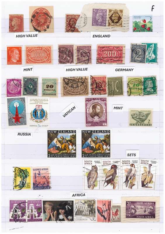 Germany, Russia, Vatican, England, Africa Stamps. Mint and Used. High Value