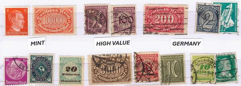Germany, Russia, Vatican, England, Africa Stamps. Mint and Used. High Value