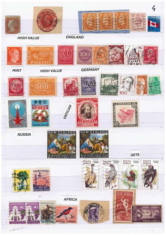 Germany, Russia, Vatican, England, Africa Stamps. Mint and Used. High Value