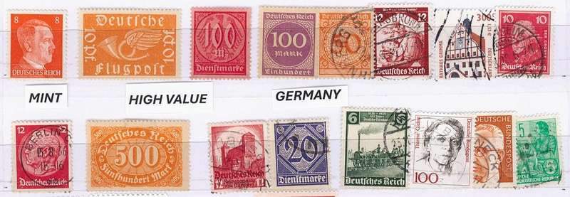 Germany, Russia, Vatican, England, Africa Stamps. Mint and Used. High Value