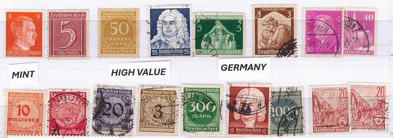 Germany, Russia, Vatican, England, Africa Stamps. Mint and Used. High Value
