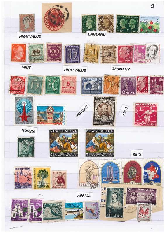 Germany, Russia, Vatican, England, Africa Stamps. Mint and Used. High Value