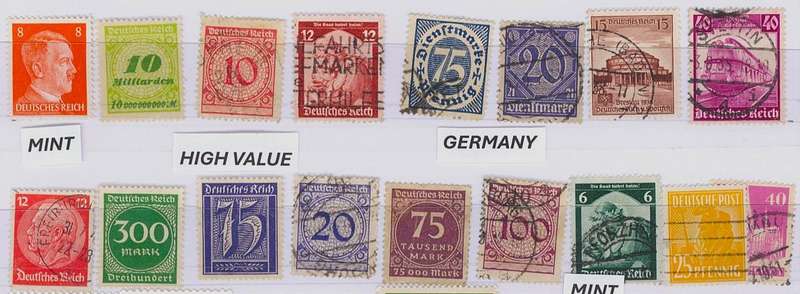 Germany, Russia, Vatican, England, Africa Stamps. Mint and Used. High Value