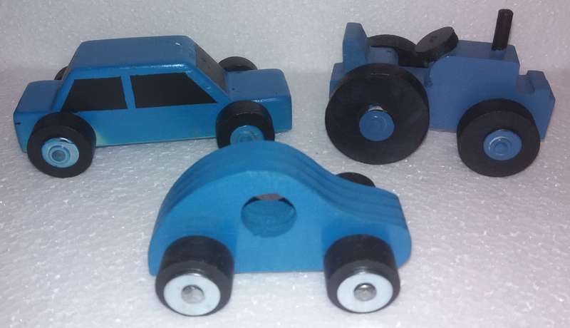 10x New Small Wooden Handmade Toy Cars