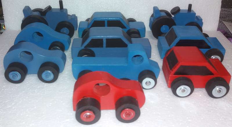 10x New Small Wooden Handmade Toy Cars