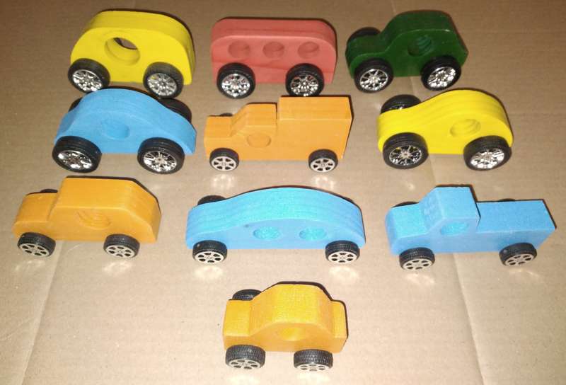 10 Small Wooden Handmade Toy Cars