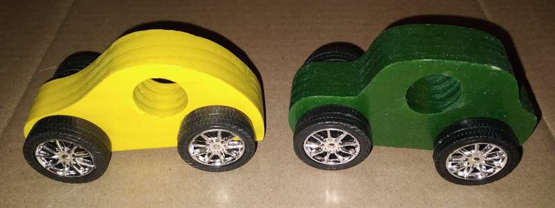 10 Small Wooden Handmade Toy Cars
