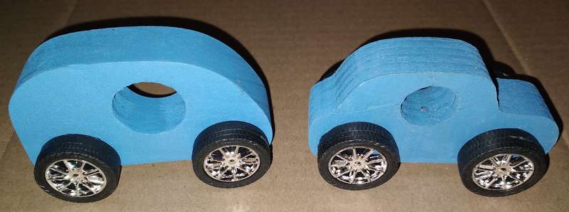 8 Small Wooden Handmade Toy Cars