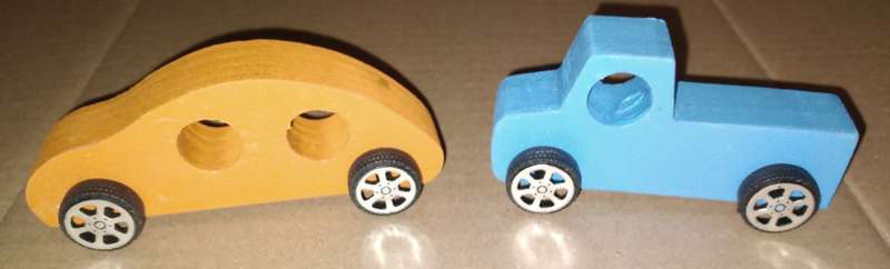 10 Small Wooden Handmade Toy Cars