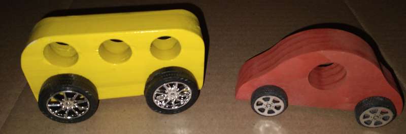 10 Small Wooden Handmade Toy Cars