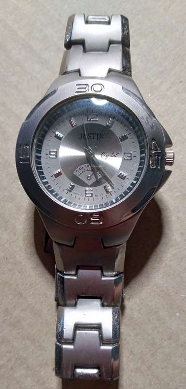 Justin Crystal Swiss Movt Timepiece Collection Men's Wrist Watch (Non Working) Swiss Movement 3600G