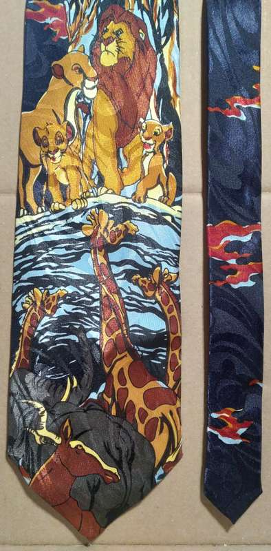 Men's 100% Silk Neck Tie - The Lion King - Hand Made/Stitched. (Gold City Ties)