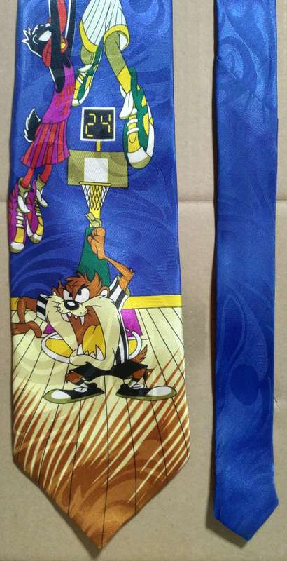Men's 100% Silk Neck Tie - Tazz Mania & Gang - Hand Made/Stitched. (Gold City Ties)