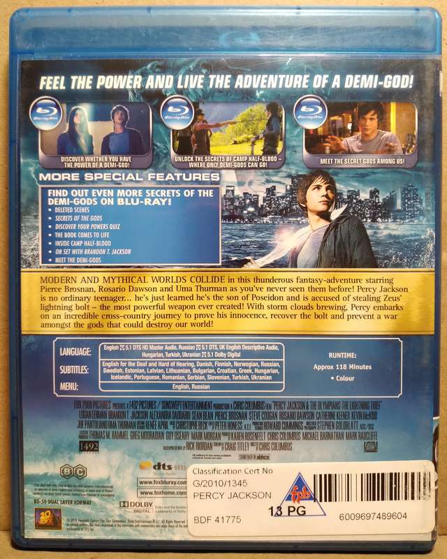 Percy Jackson and the Olympians: The Lightning Thief (Blu-Ray DVD)