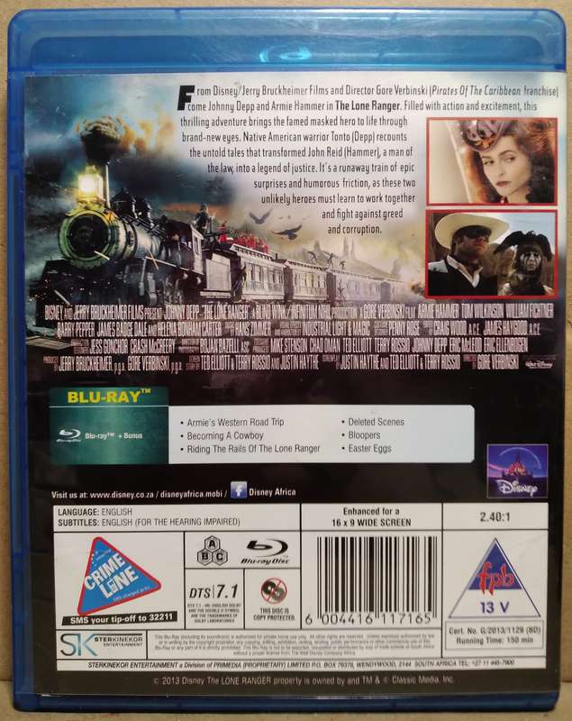 The Lone Ranger (Blu-Ray DVD)