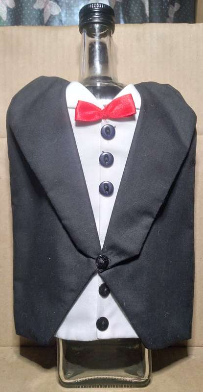 Beautiful Bottle Jacket for Wedding Table Champagne Bottles.