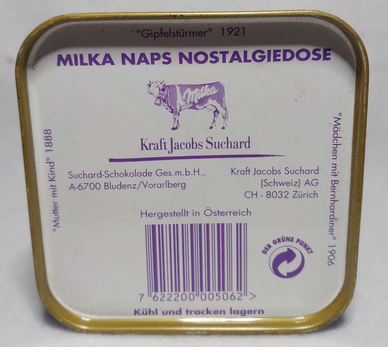 Collectible Tins - Milka Naps Suchard Chocolate Collectors Tin (Empty) Collectable Retro
