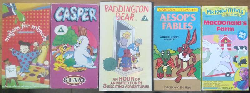5x Rare Vintage Children's Classics VHS Video Casettes