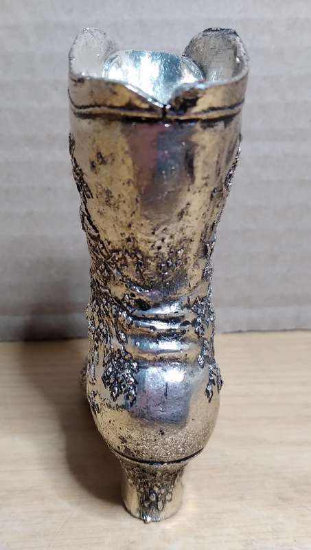 *** Beautiful *** Silver Toned Boot with Flowers