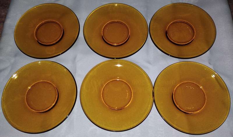 Vintage - 12 Piece Duralex (France) Espresso Cups and Saucers - Amber