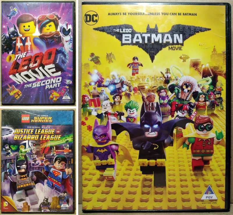 3x Lego DVD's - JL vs Bizarro League + The Lego Batman Movie + The Lego Movie: The 2nd Part