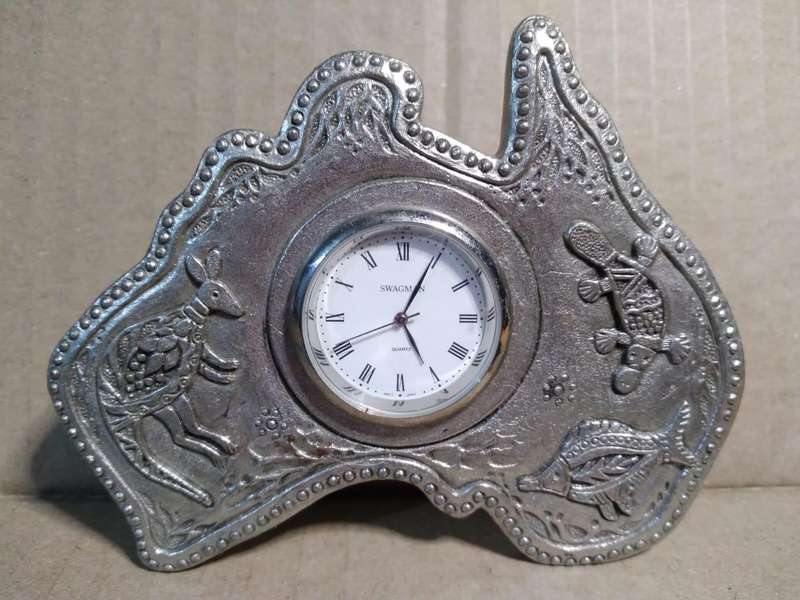 Souvenir Clock - Australian Made - Pewter Gift