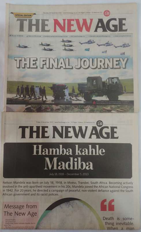 Madiba (Nelson Mandela) Newspapers and Inserts