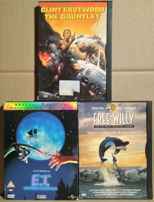 Free Willy/ The Gauntlet/ E.T. The Extra-Terrestrial DVD Combo
