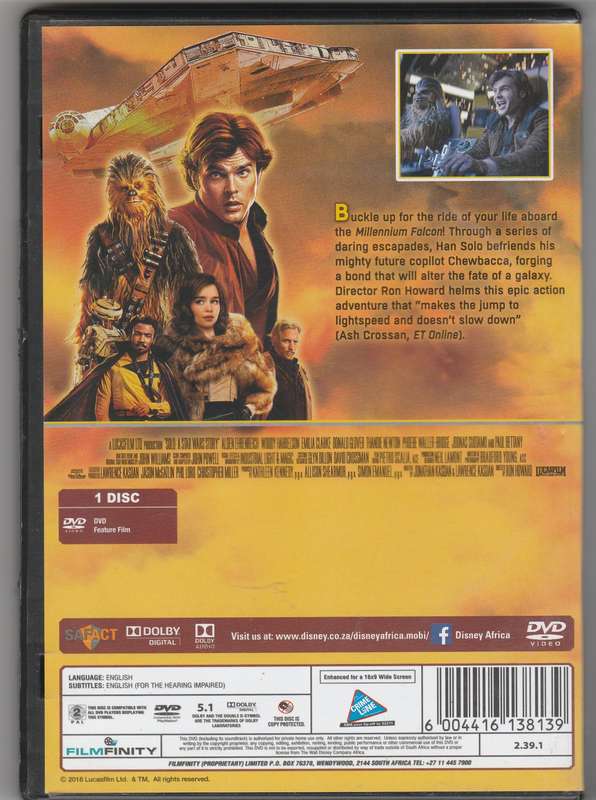 Solo- A Star Wars Story DVD