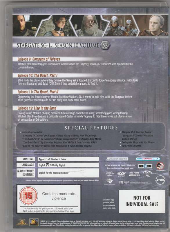 Stargate SG-1 Season 10 Volume 52 DVD