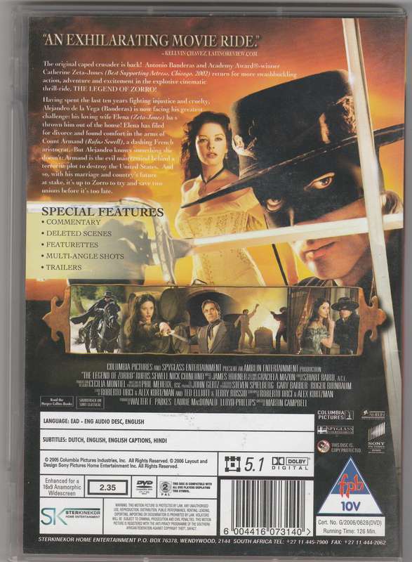 The Legend of Zorro DVD