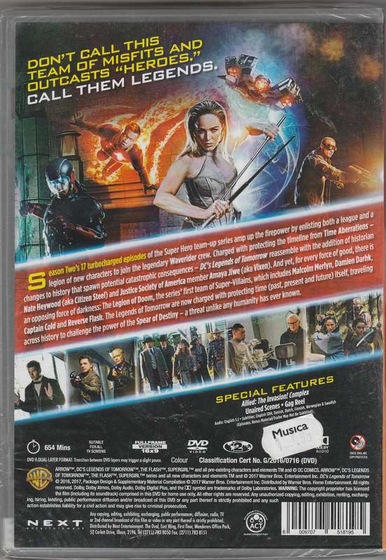 DC's Legends of Tomorrow the Complete Second Season DVD (New Sealed)