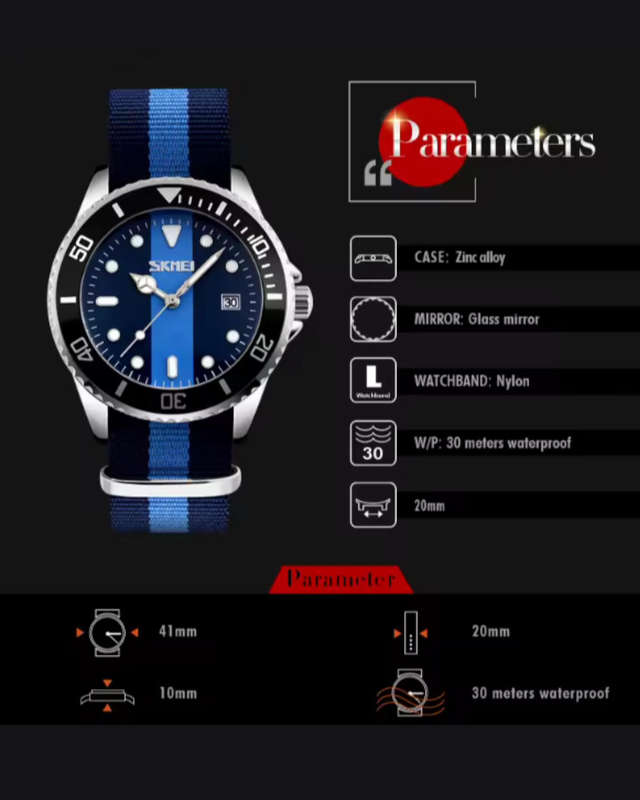 Steel case Skmei watch with gift box