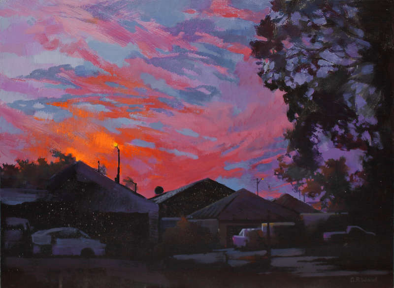 G.R.Wood 'Streetlights at Last Light'