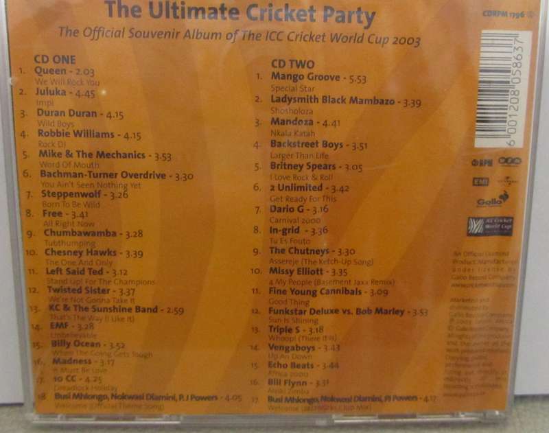 3 x Cricket Inspired CD's - The Ultimate Cricket Party, The Bowled and the Beautiful and more