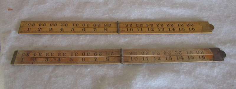 2 x Vintage Rabone Folding Rulers  - No 1167 : Boxwood (both for one price)