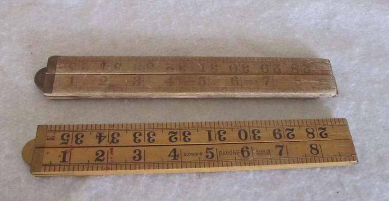 2 x Vintage Rabone Folding Rulers  - No 1167 : Boxwood (both for one price)