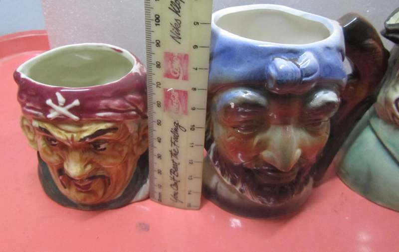 3 x Vintage Toby-style Jugs : Pirates