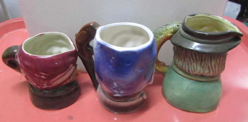 3 x Vintage Toby-style Jugs : Pirates