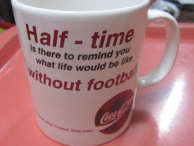 Set of 3 Coca Cola,Coke Mugs - 1996 : Eat Football, Sleep Football, Drink Coke