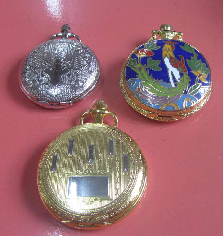 3 x Quartz Pocket Watches - untested : One Price for All