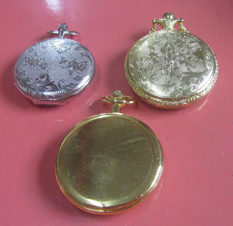 3 x Quartz Pocket Watches - untested : One Price for All
