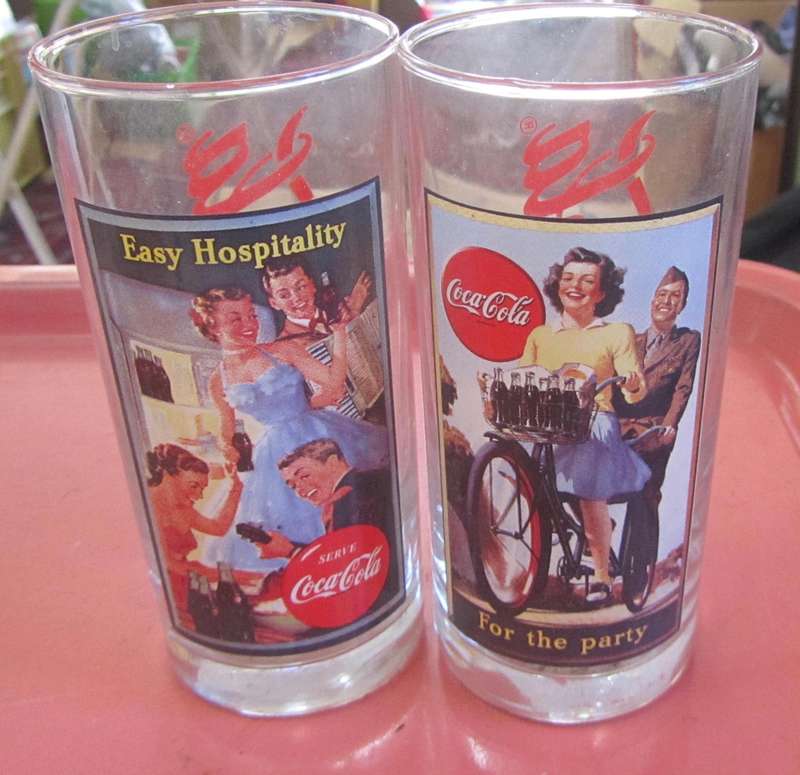 Coca Cola, Coke Drinking Glasses Set - Replica of Vintage Advertisements