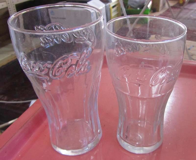 4 x Coca Cola, Coke Drinking Glasses  - Contour Style